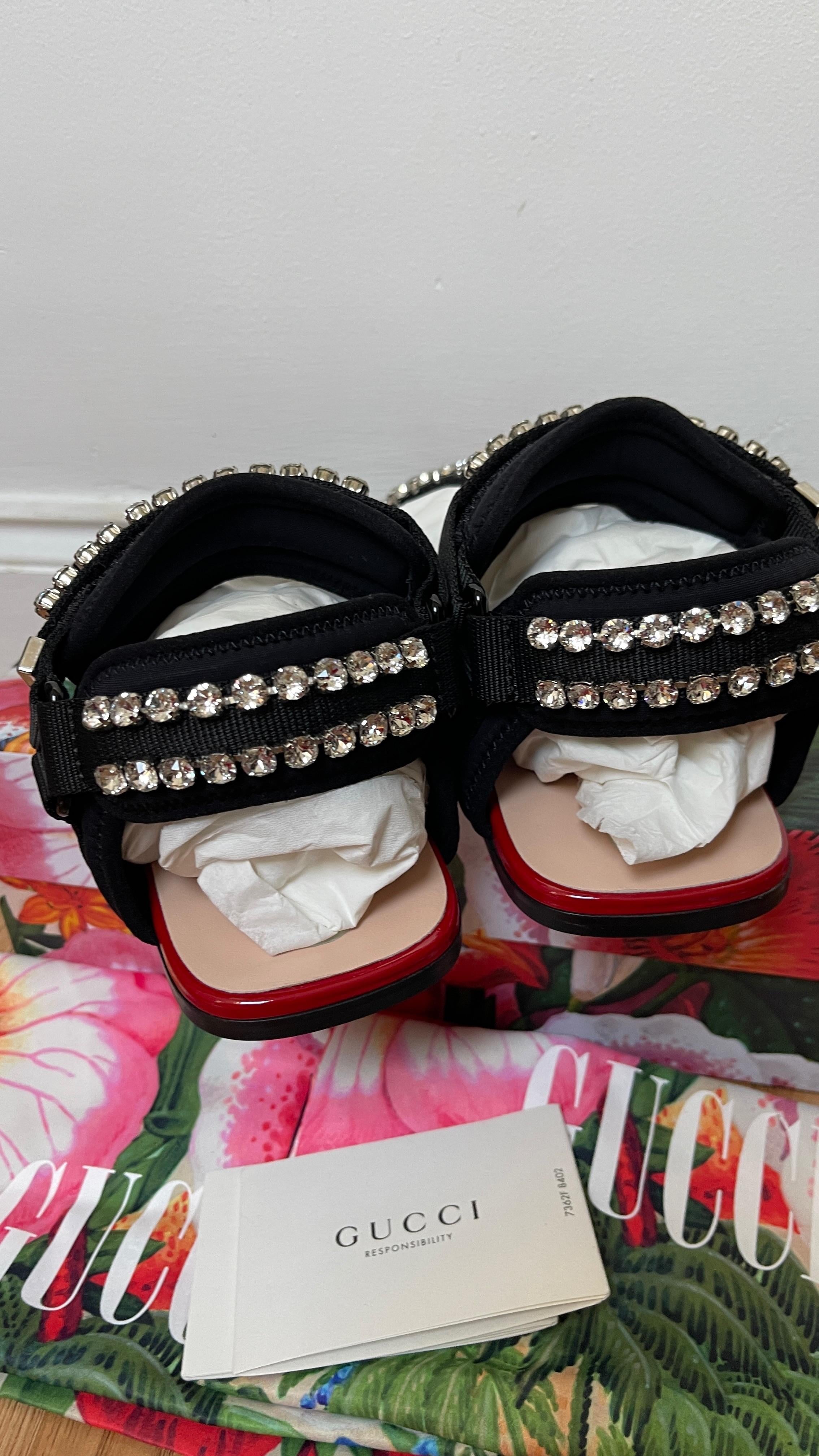 Crystal Embellished Sport Strap Sandals