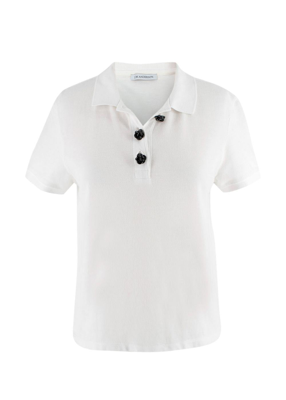 JW Anderson White Cotton Polo Shirt