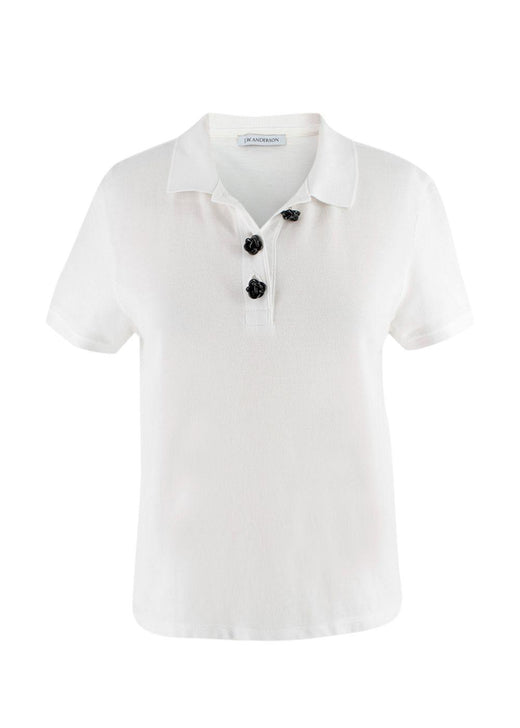JW Anderson White Cotton Polo Shirt
