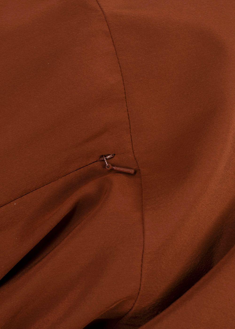 Chloe Wildwood Brown Silk V Neck Blouse