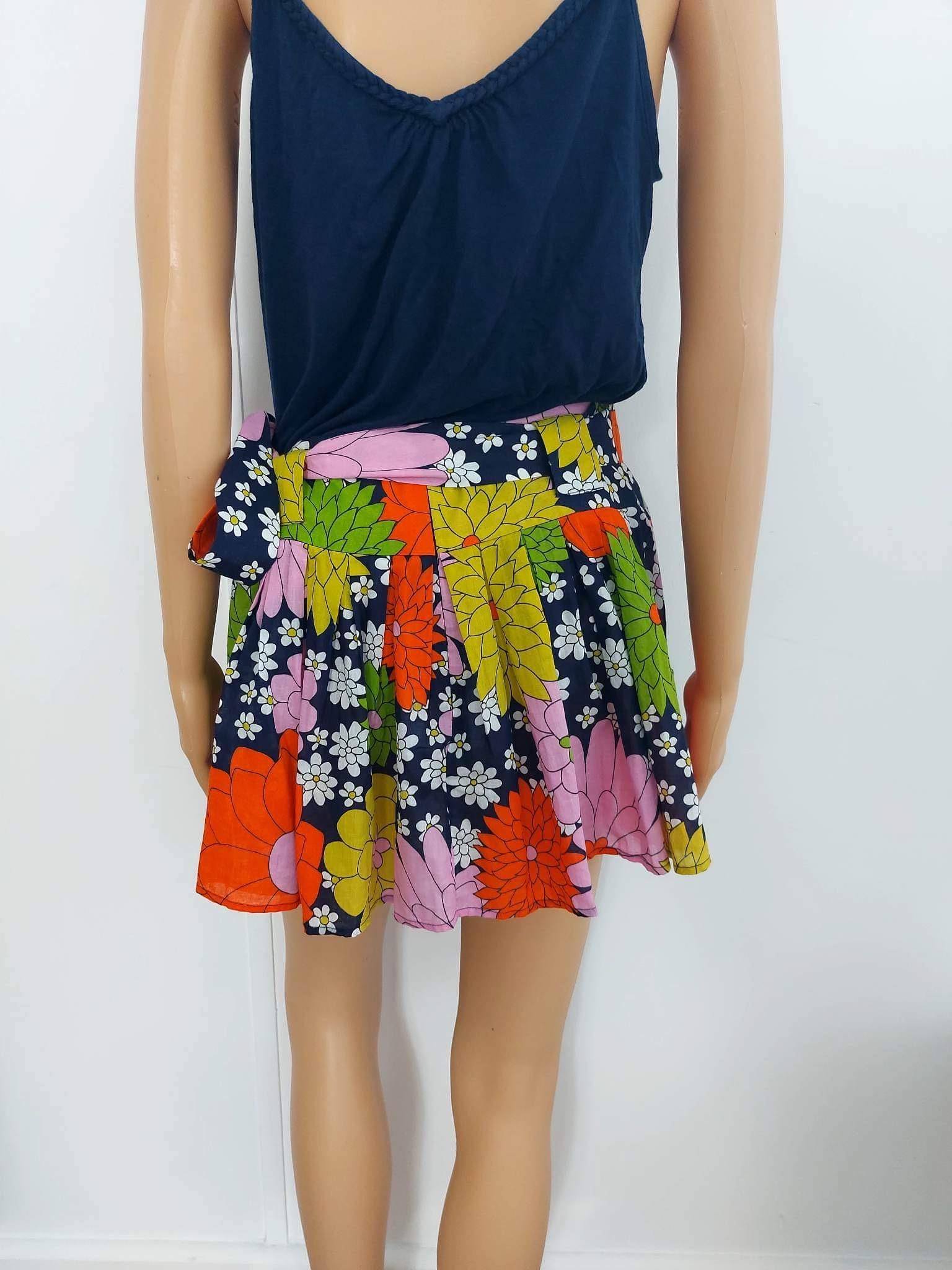 Multicoloured Floral Print Mini Skirt