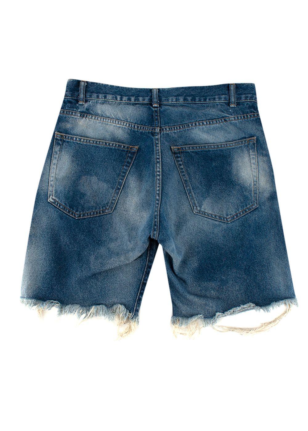 Washed Distressed Denim Shorts