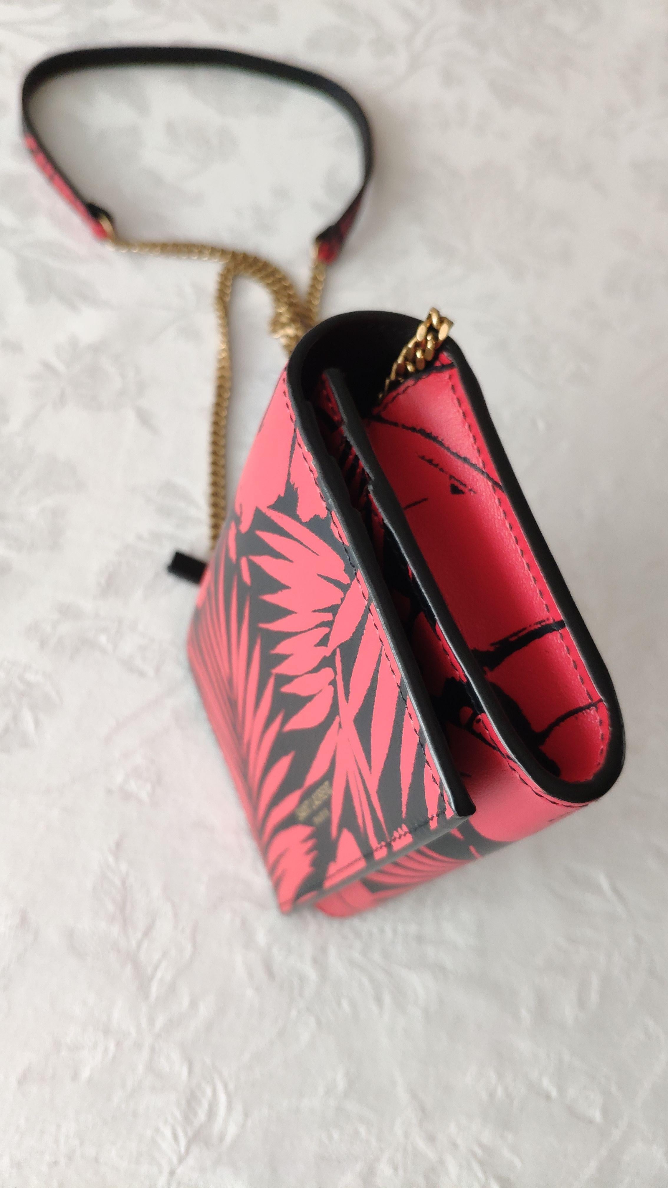 Saint Laurent Red Printed Wallet on Chain