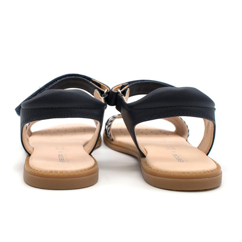 Geox Kids Navy Embroidered Sandals