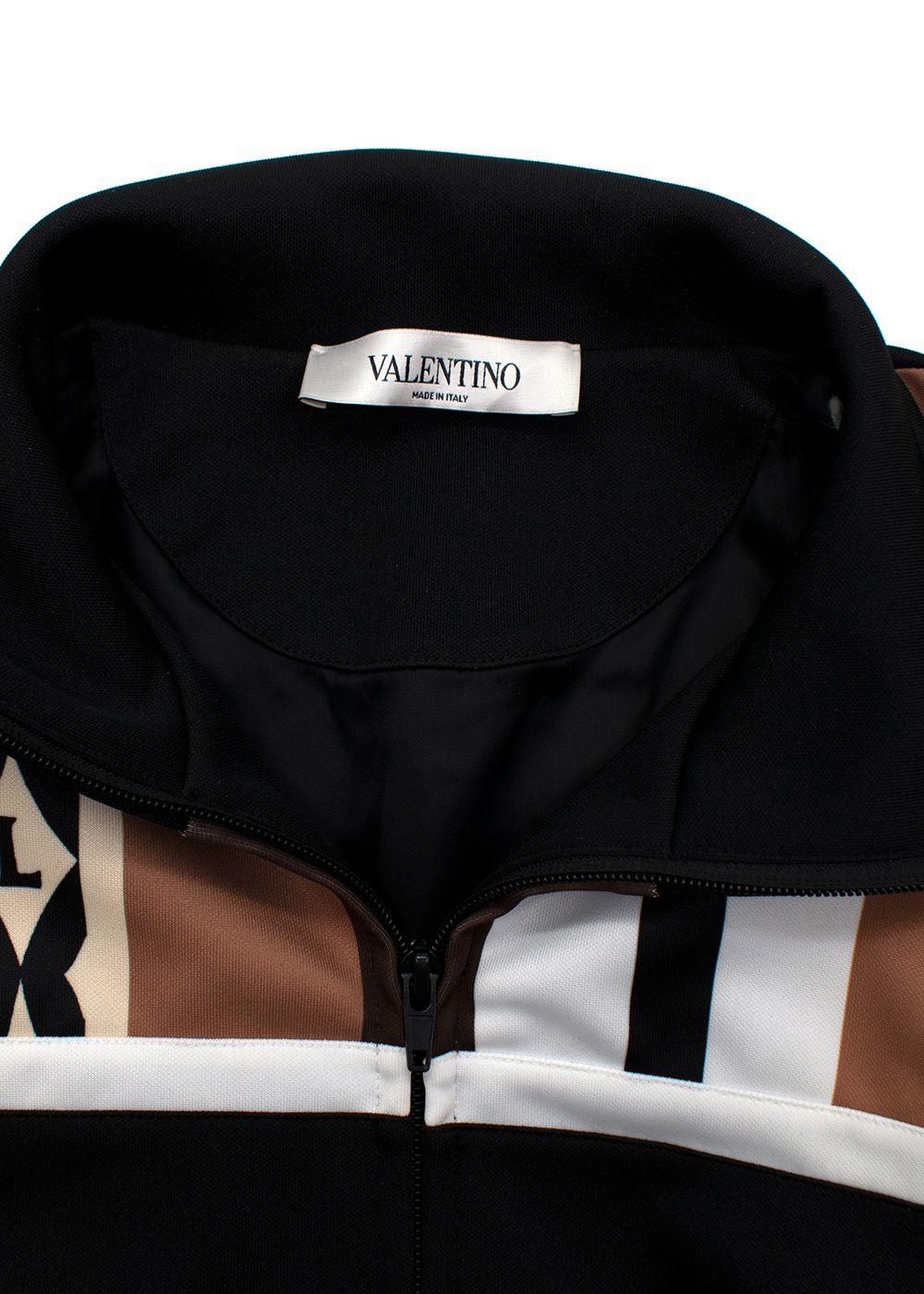 Black and Beige Zip Through Jacket
