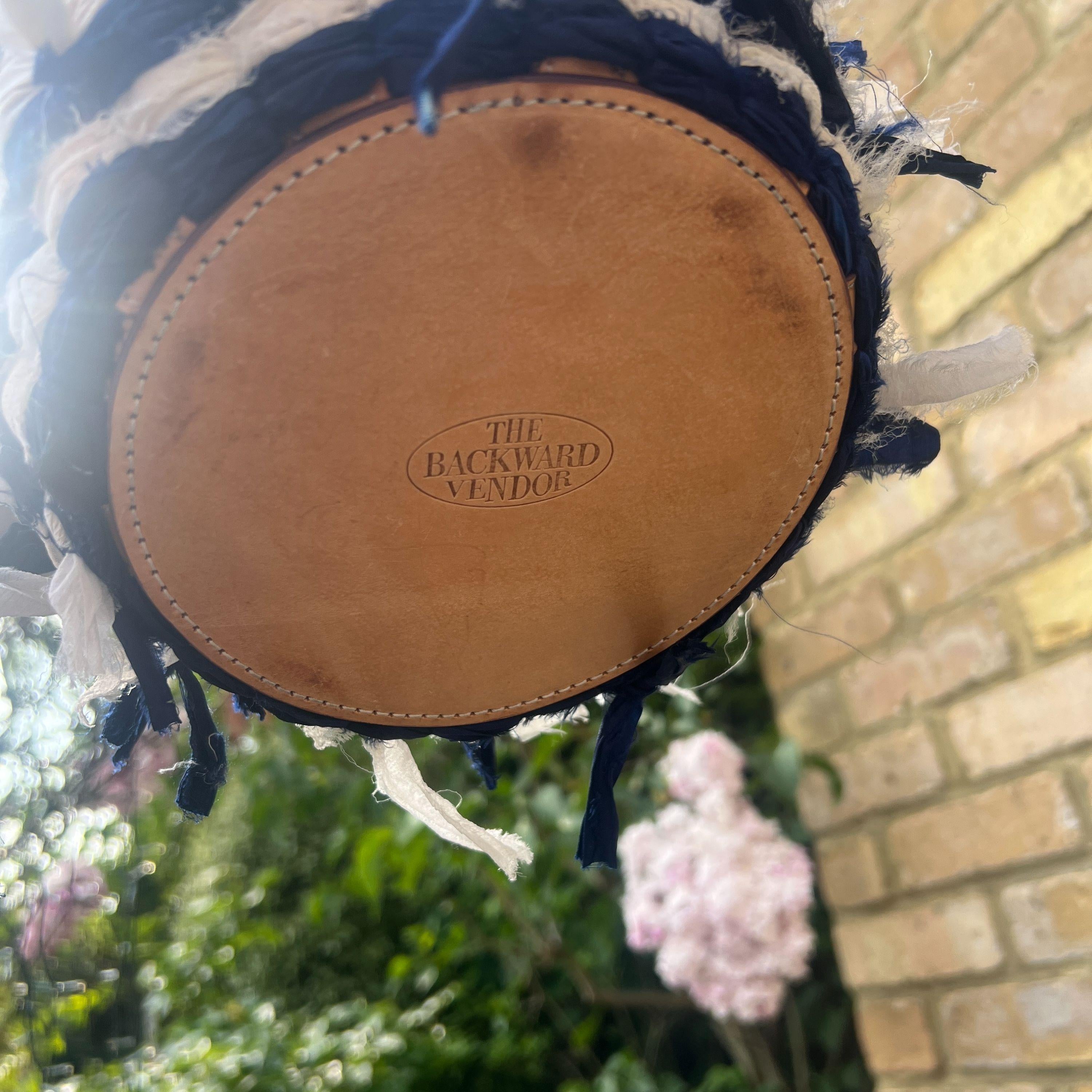 The Backward Vendor Porcelain Pot Leather Silk Bucket Bag