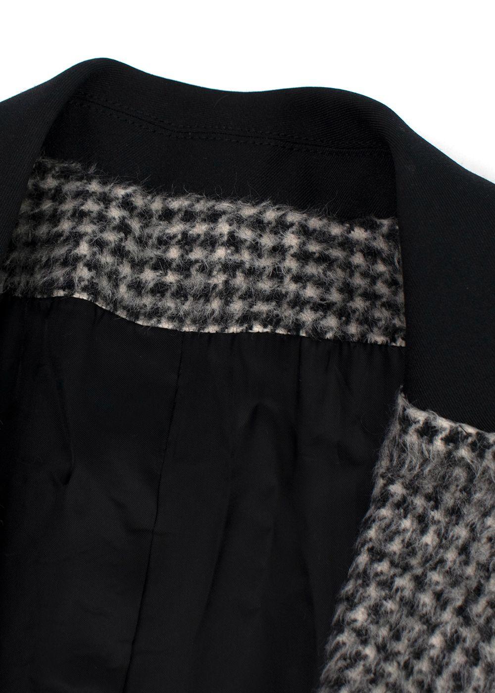 Paco Rabanne Grey Alpaca Blend Houndstooth Coat