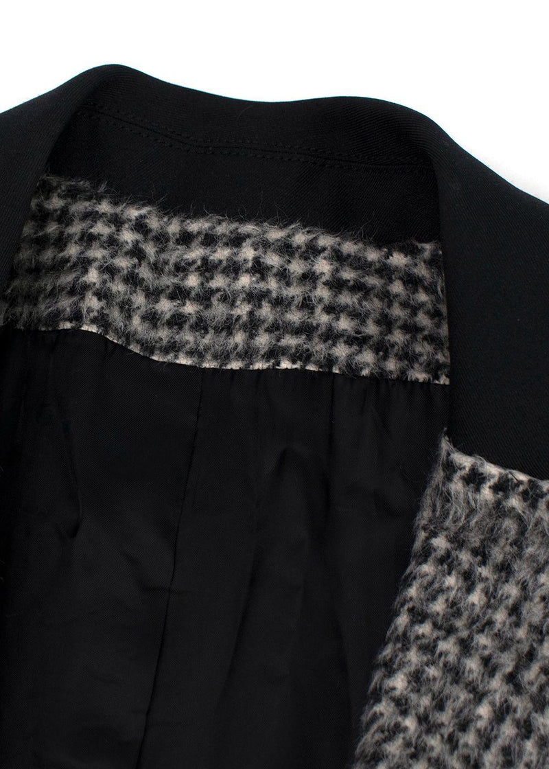 Paco Rabanne Grey Alpaca Blend Houndstooth Coat