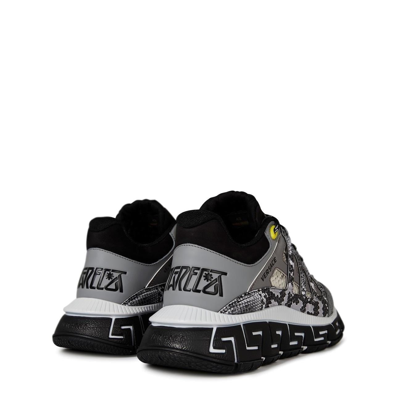 Versace Grey Python Print Trigreca Sneakers