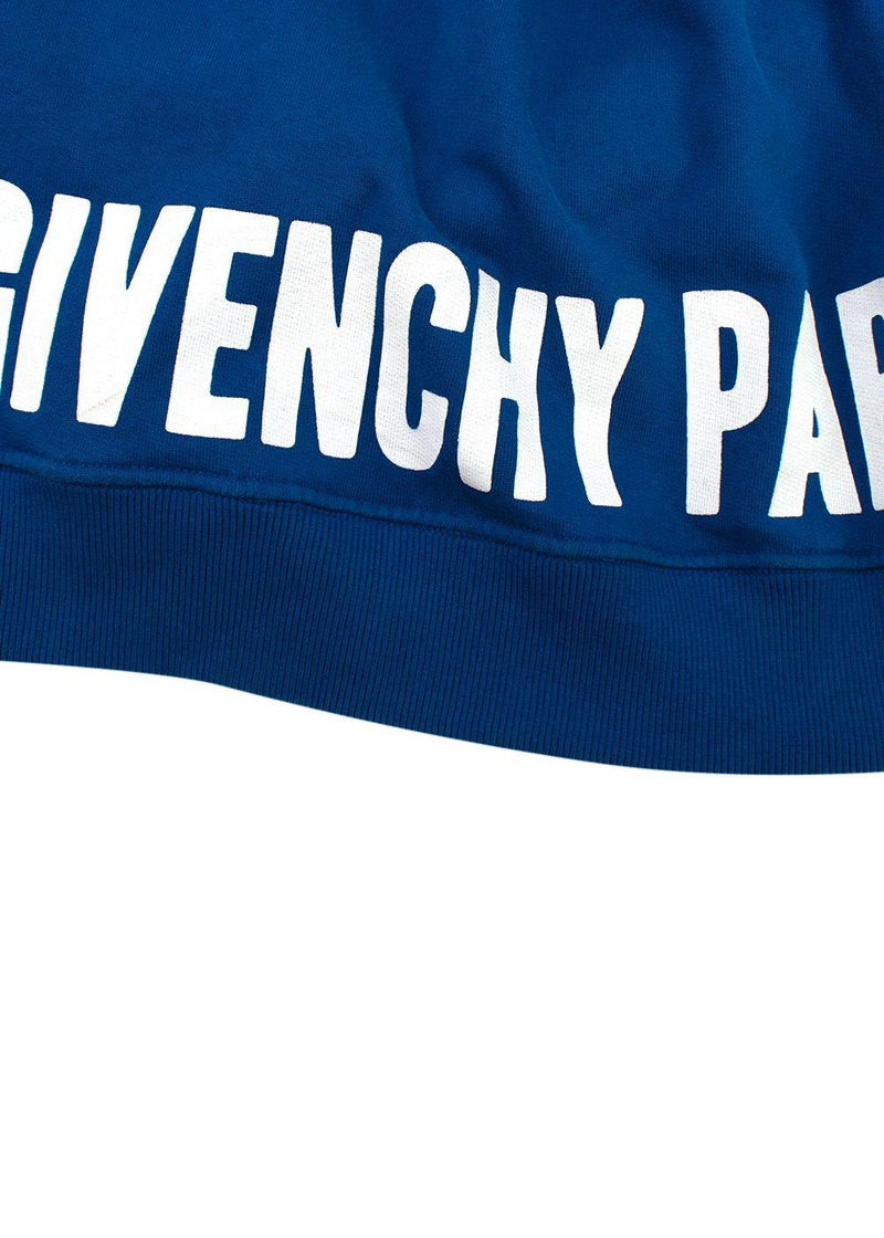 Givenchy Royal Blue Silk Tie Oversized Hoodie