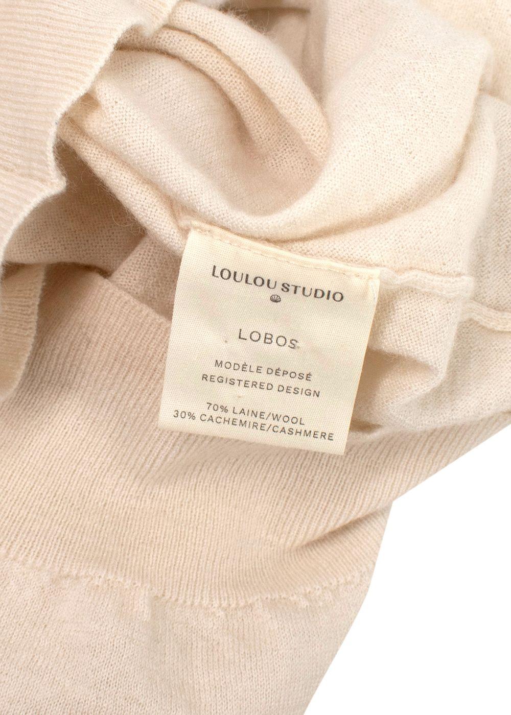 LouLou Studio Cream Wool Turtleneck Sweater