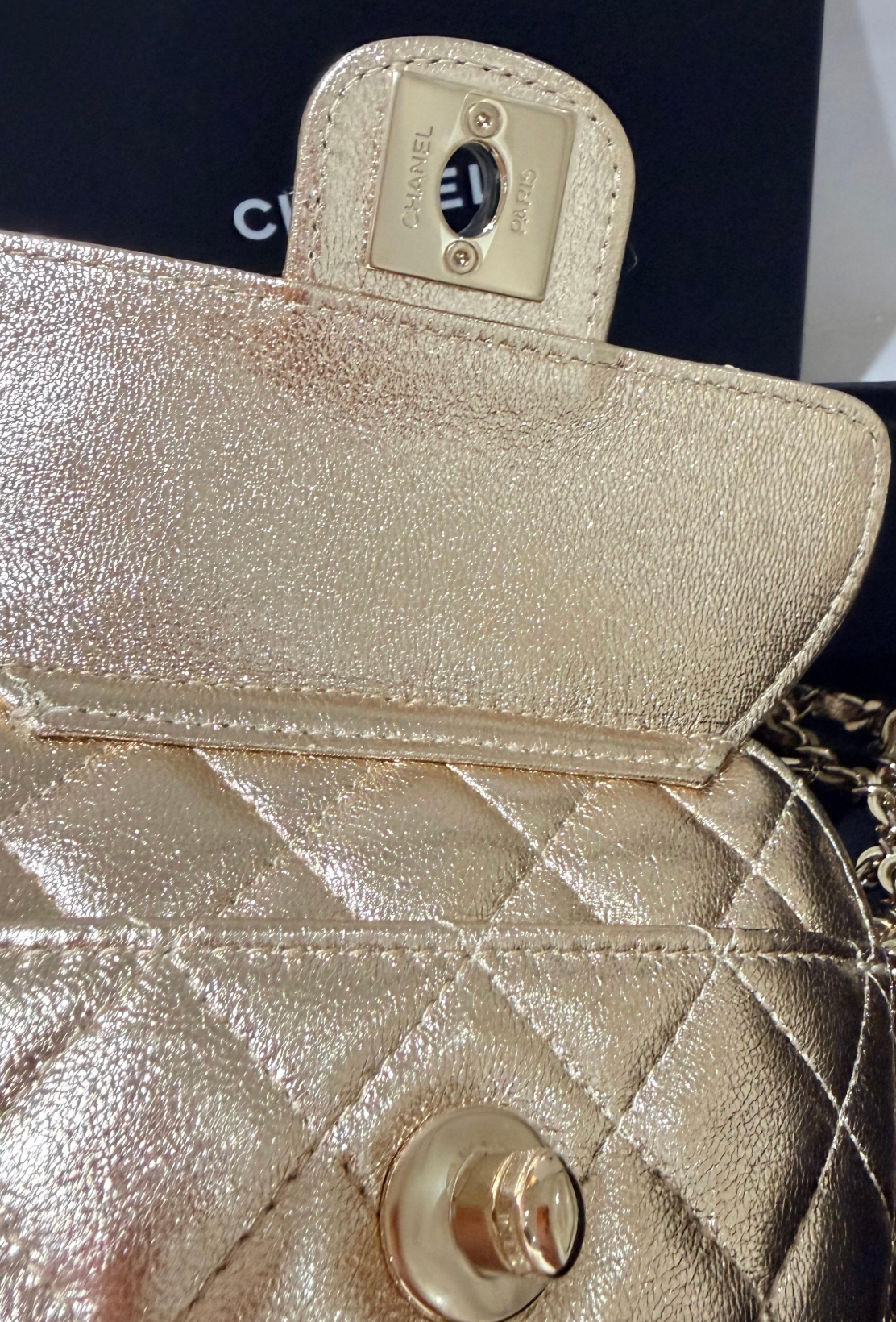 Chanel Gold Quilted Heart Bag