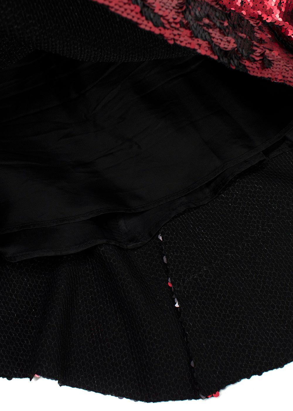 Marques Almeida Black & Red Sequin Asymmetric Mini Dress