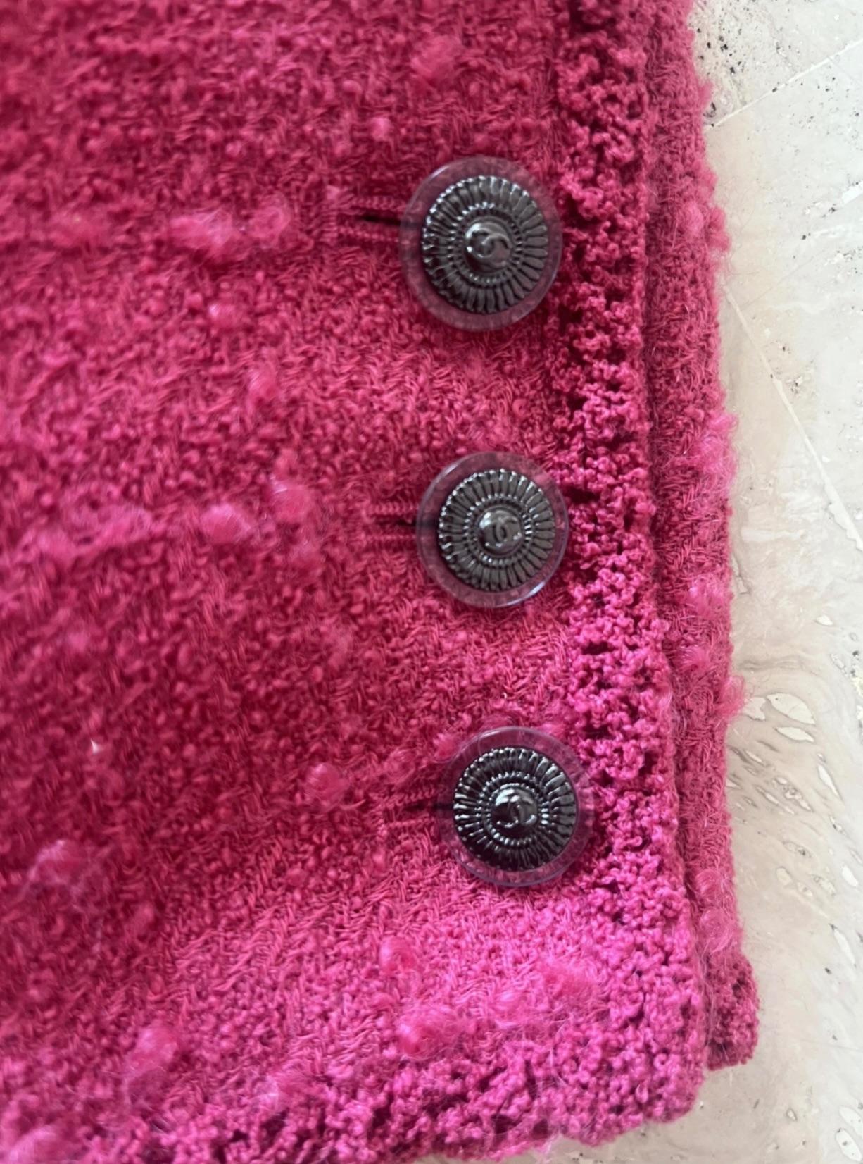 Chanel Pink Multi-Pocket Boucle Tweed Jacket