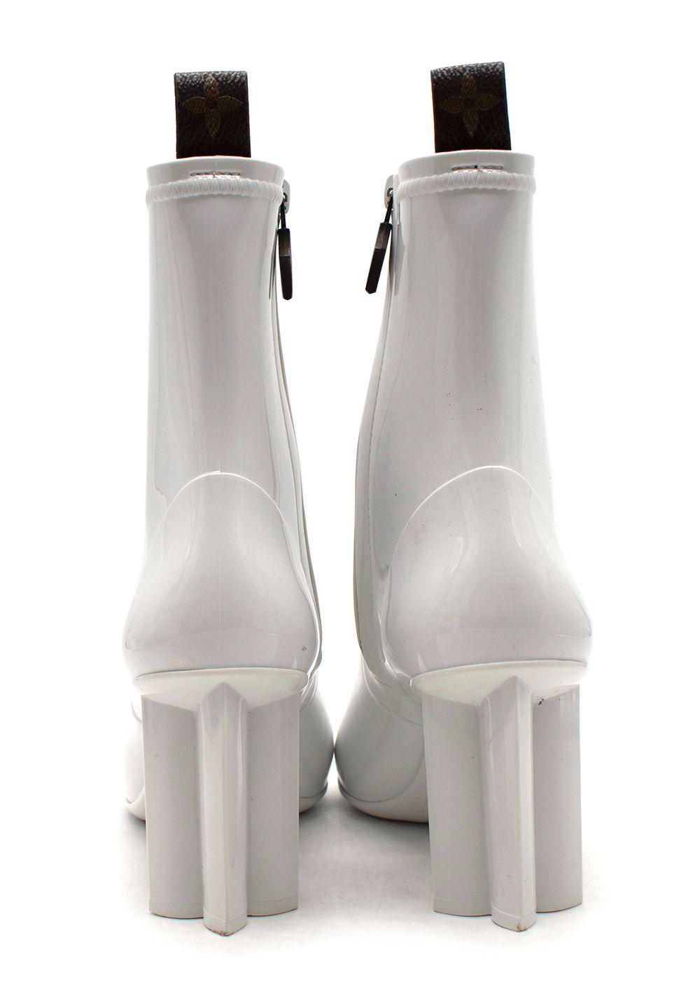 Louis Vuitton White Silhouette Shint Rubber Ankle Boot