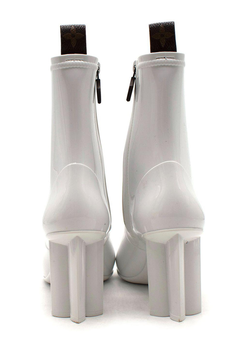 Louis Vuitton White Silhouette Shint Rubber Ankle Boot