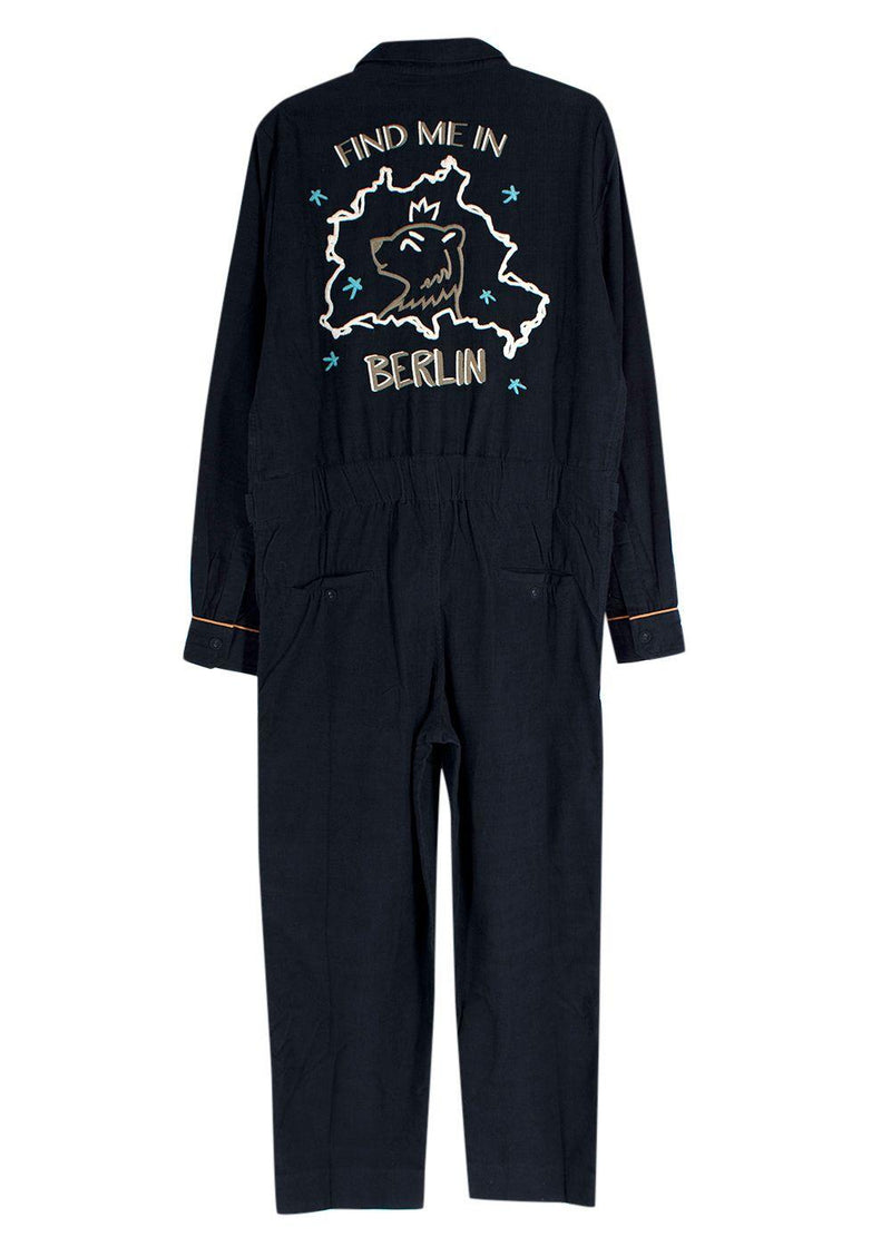 CHUFY Navy Corduroy Frank 'Find Me In Berlin' Jumpsuit