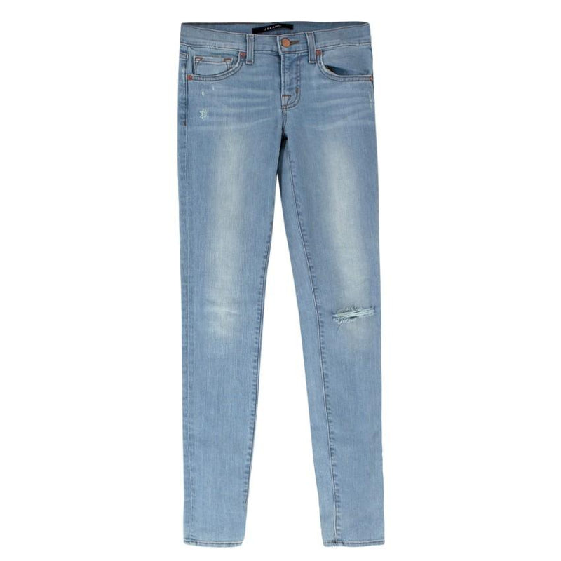 J Brand Blue Skinny Distressed Jeans