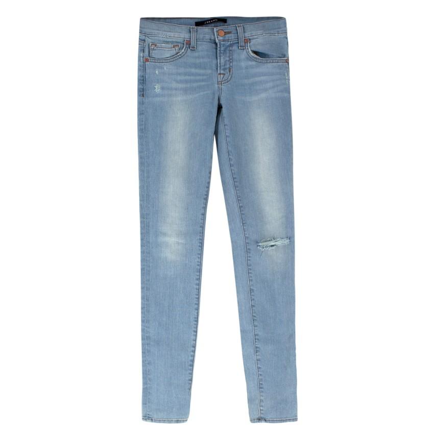 J Brand Blue Skinny Distressed Jeans