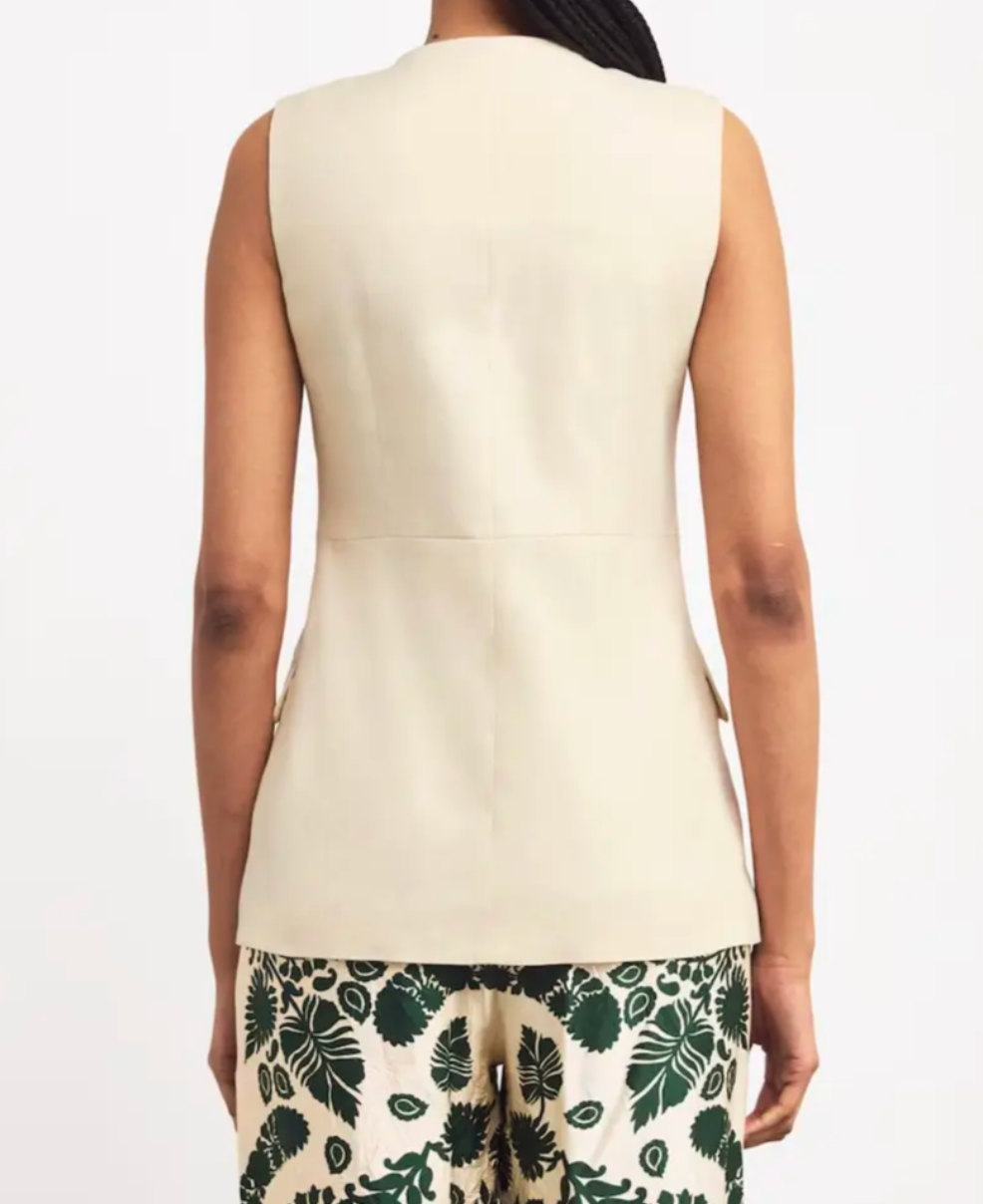 Sandro Linen Sleeveless Jacket