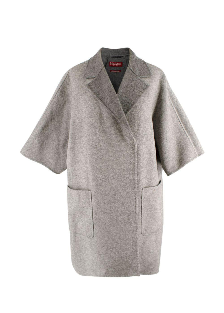 MaxMara Studio Grey Short Sleeve Wool Peacoat