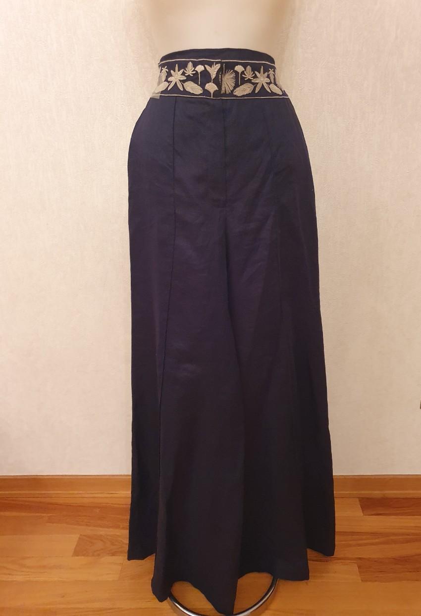 Andres Otalora cacao embroidered linen pants