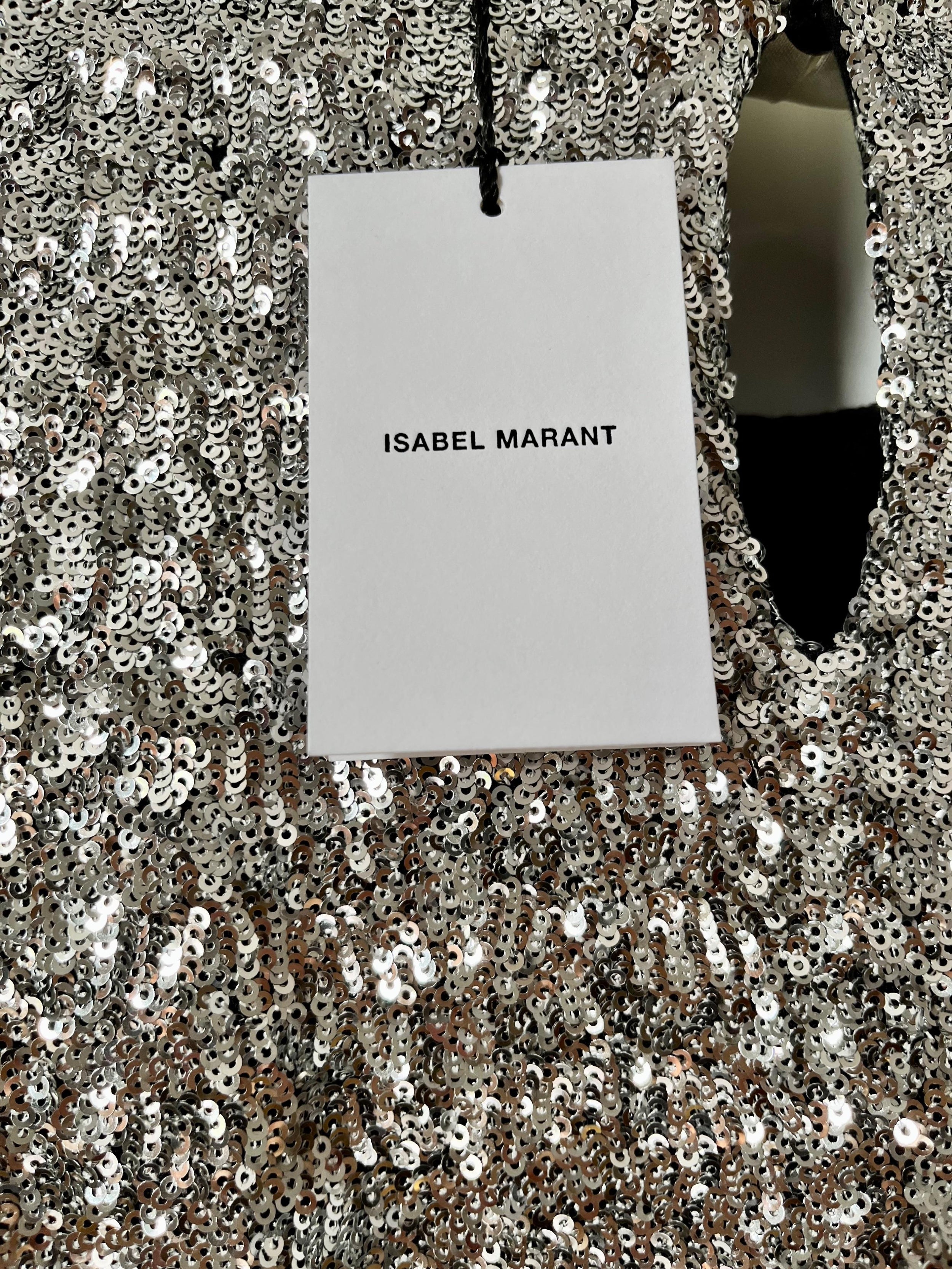 Silver sequinned Olivia top
