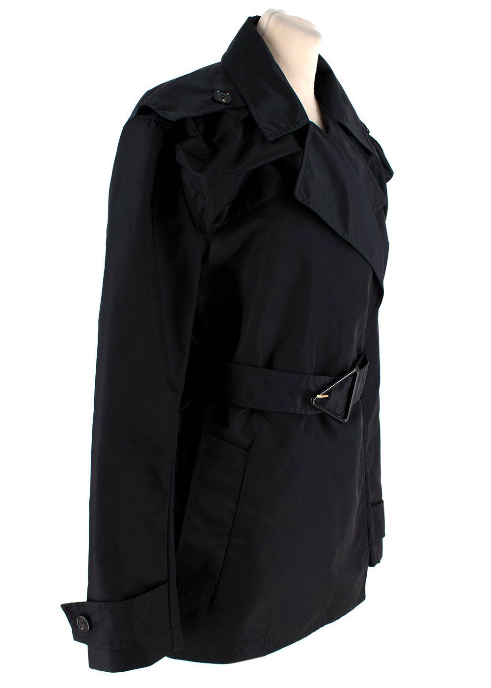 Bottega Veneta Black gabardine short trench coat