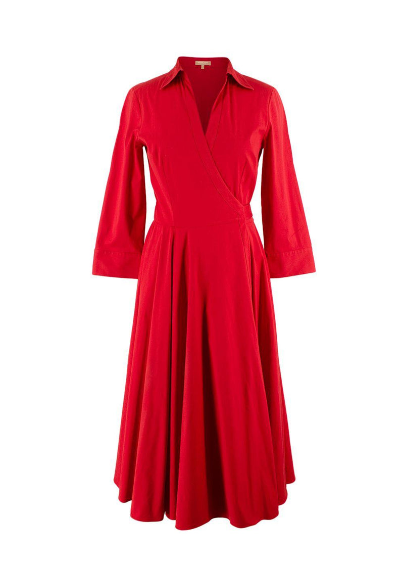 Michael Kors Collection Cotton Poplin Wrap Dress