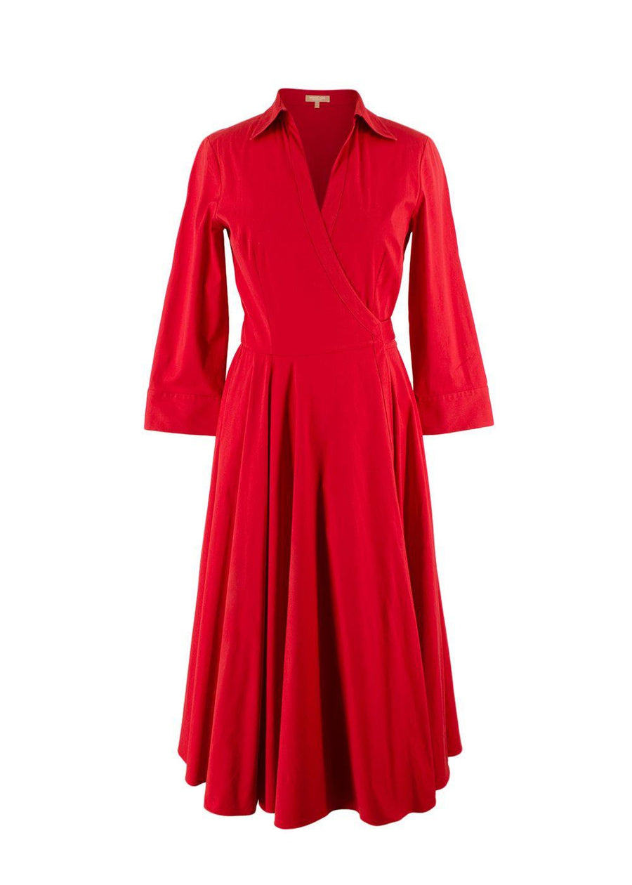 Michael Kors Collection Cotton Poplin Wrap Dress