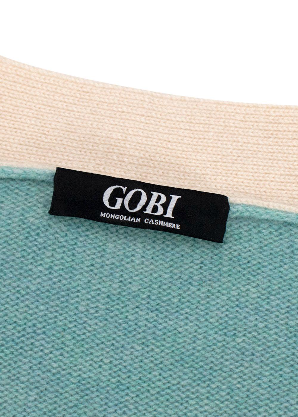 Gobi Cream and Green Cashmere LOVE Cardigan