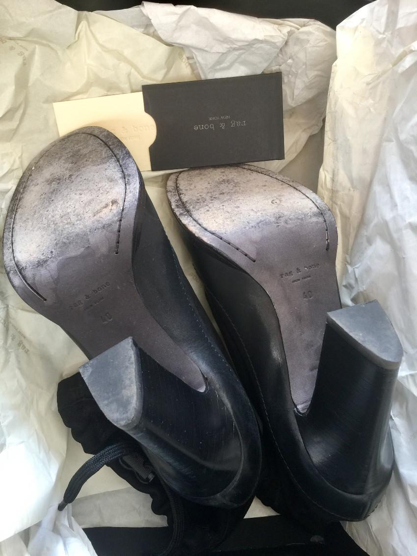 Rag & Bone Black Nubuck Holt Ankle Boots