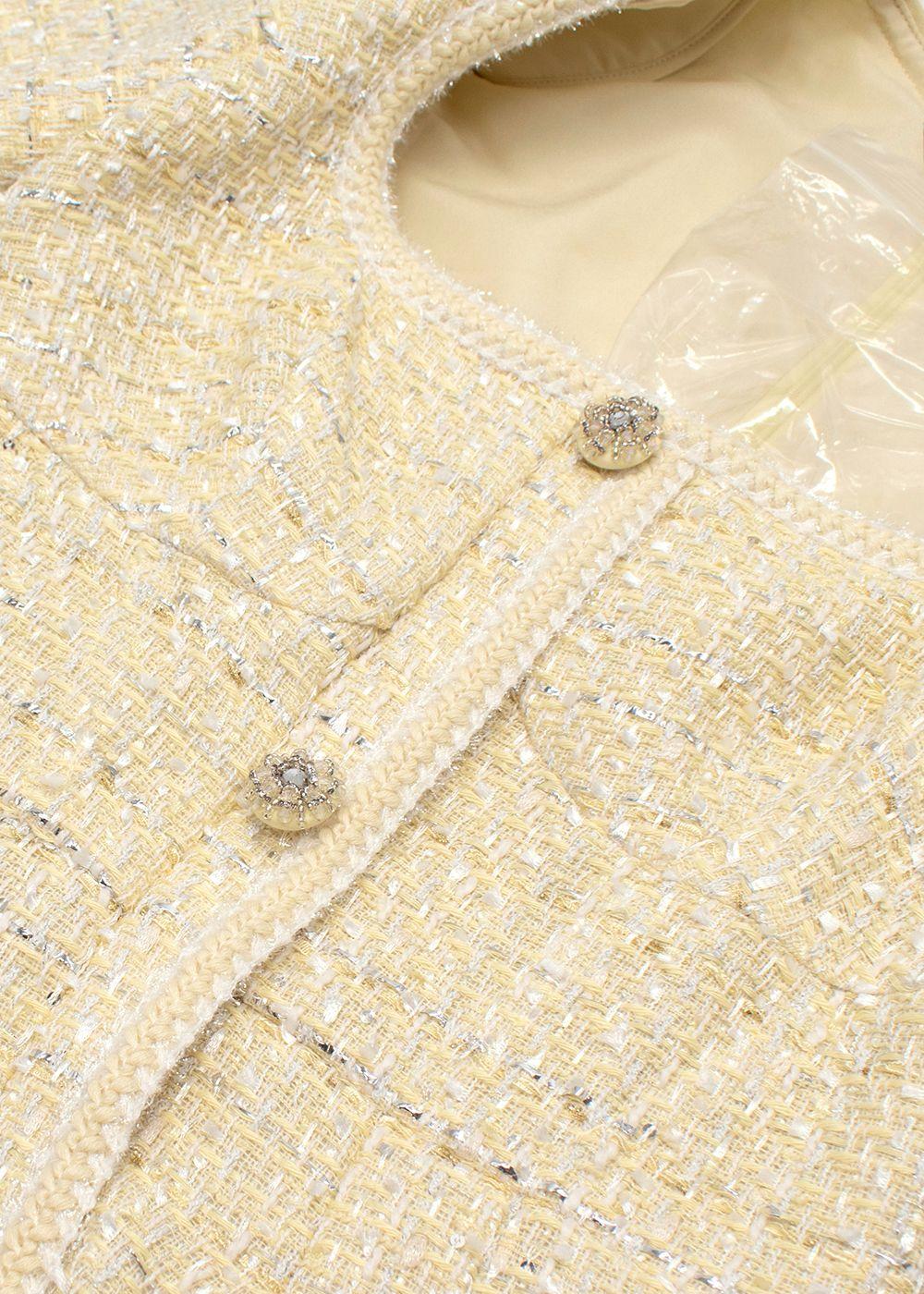 Self Portrait Yellow Boucle Mini Dress