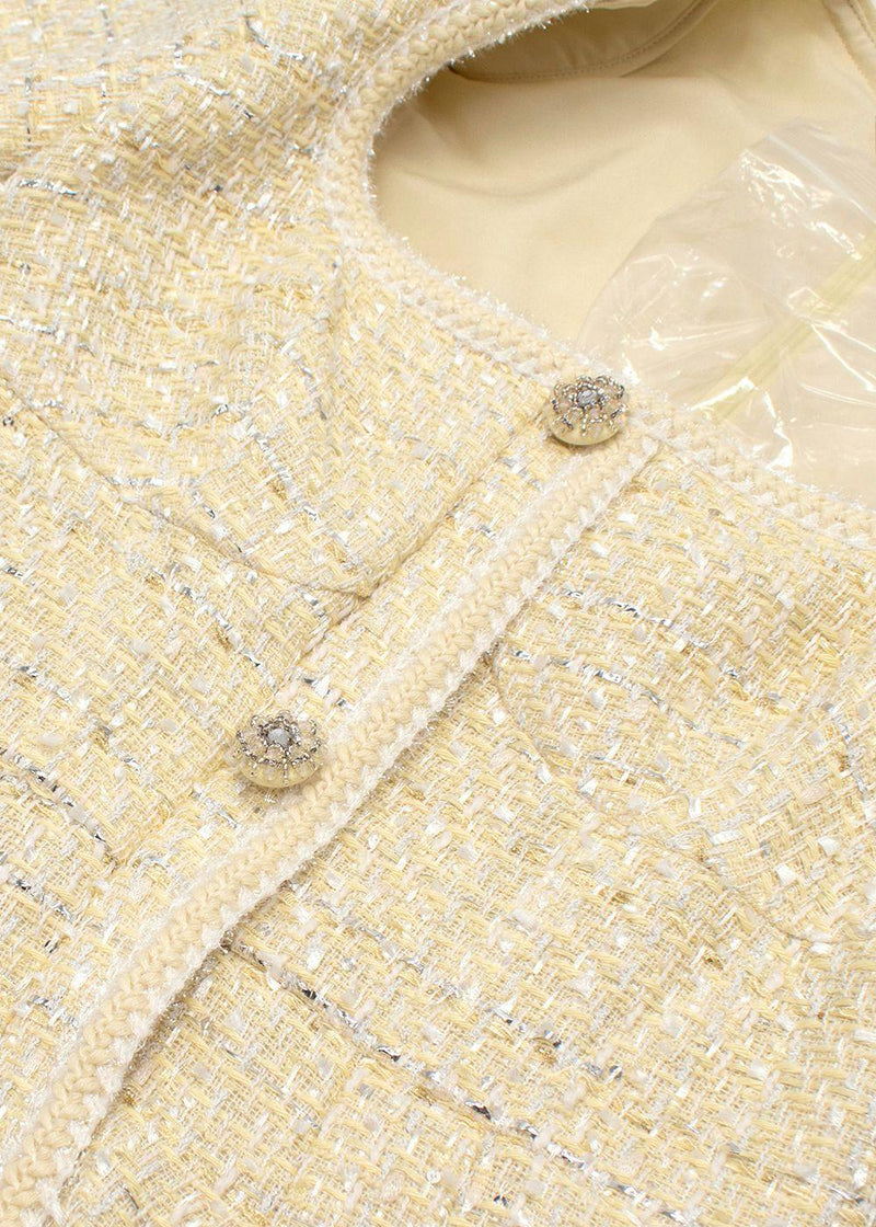 Self Portrait Yellow Boucle Mini Dress