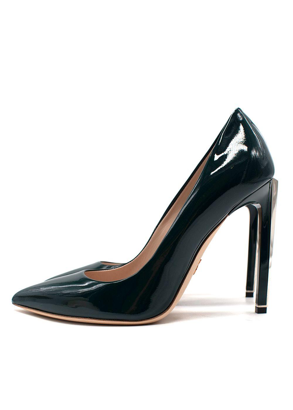 Ralph & Russo Green Patent Leather Empire Heel Pump
