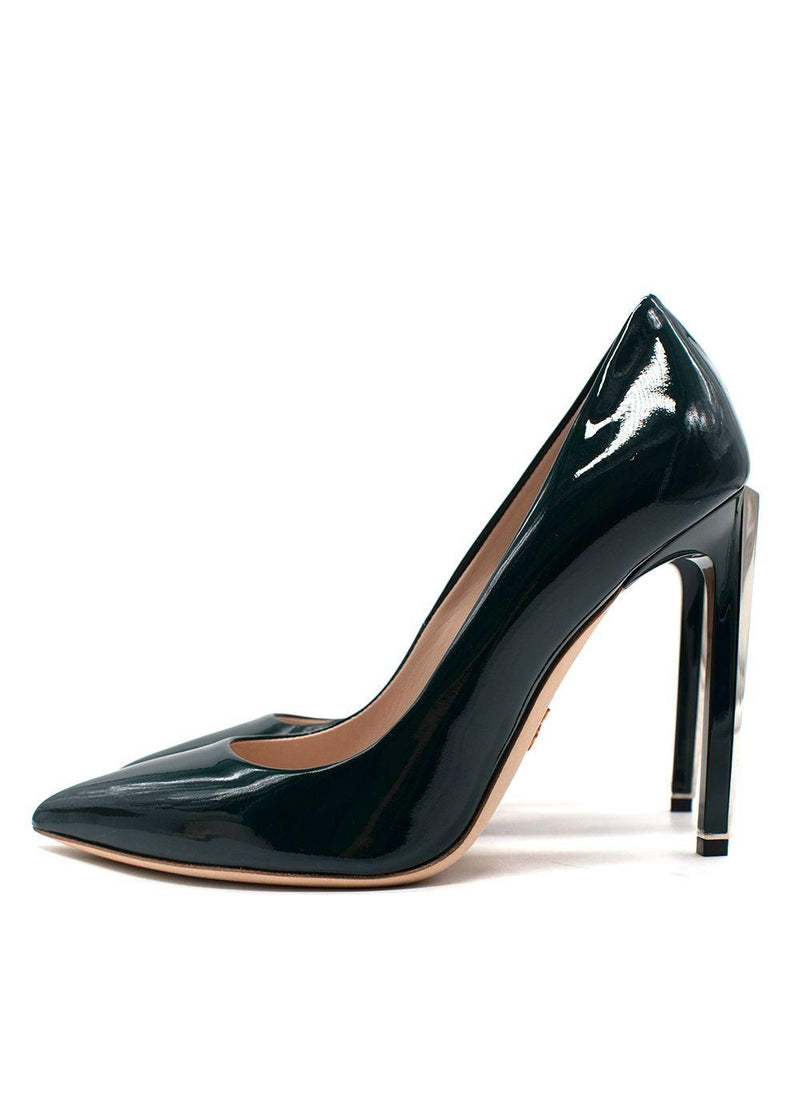 Ralph & Russo Green Patent Leather Empire Heel Pump