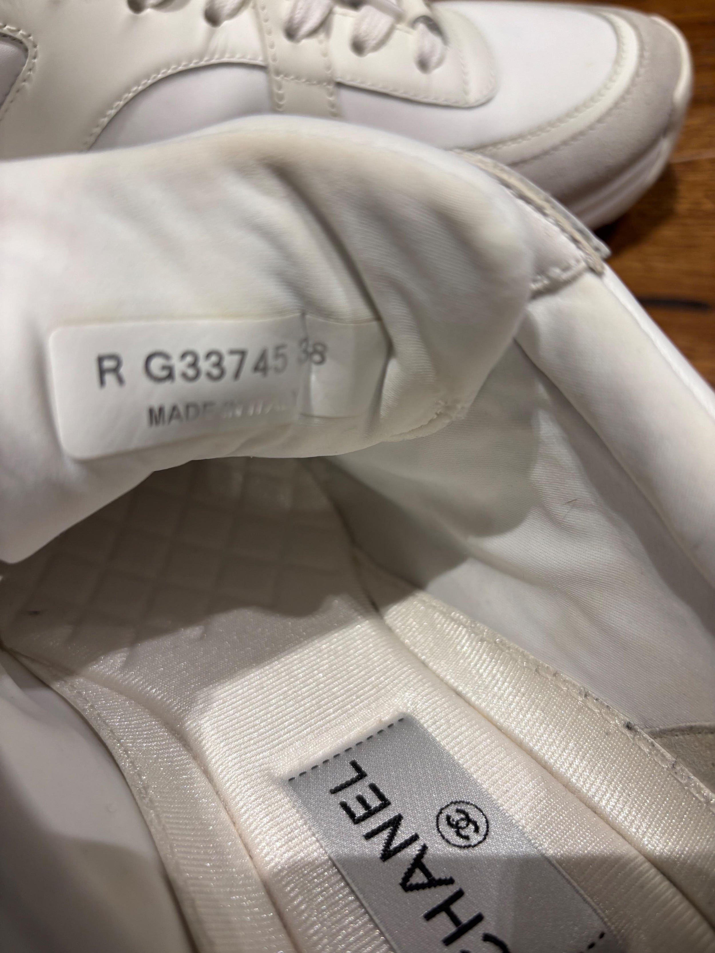 Chanel White CC Trainers