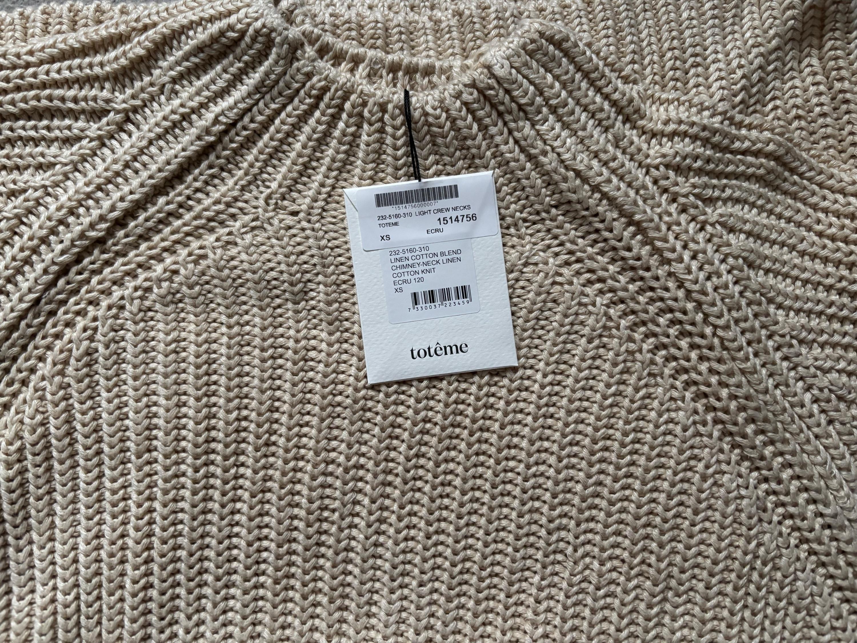 Toteme Cream Ribbed Fluted Sleeve Jumper