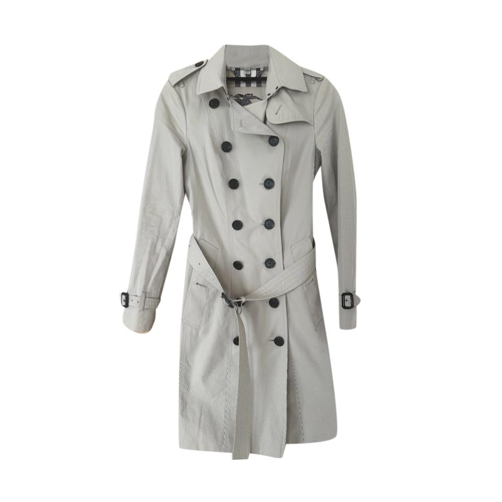 Burberry Stone Cotton Sandringham Trench Coat