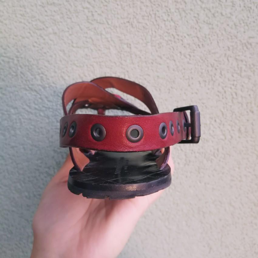 Bottega Veneta red leather sandals