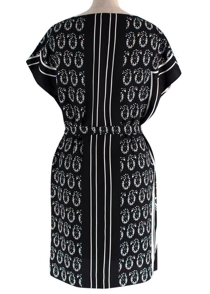 Hermes Black And White Belted Silk Dress Tunic