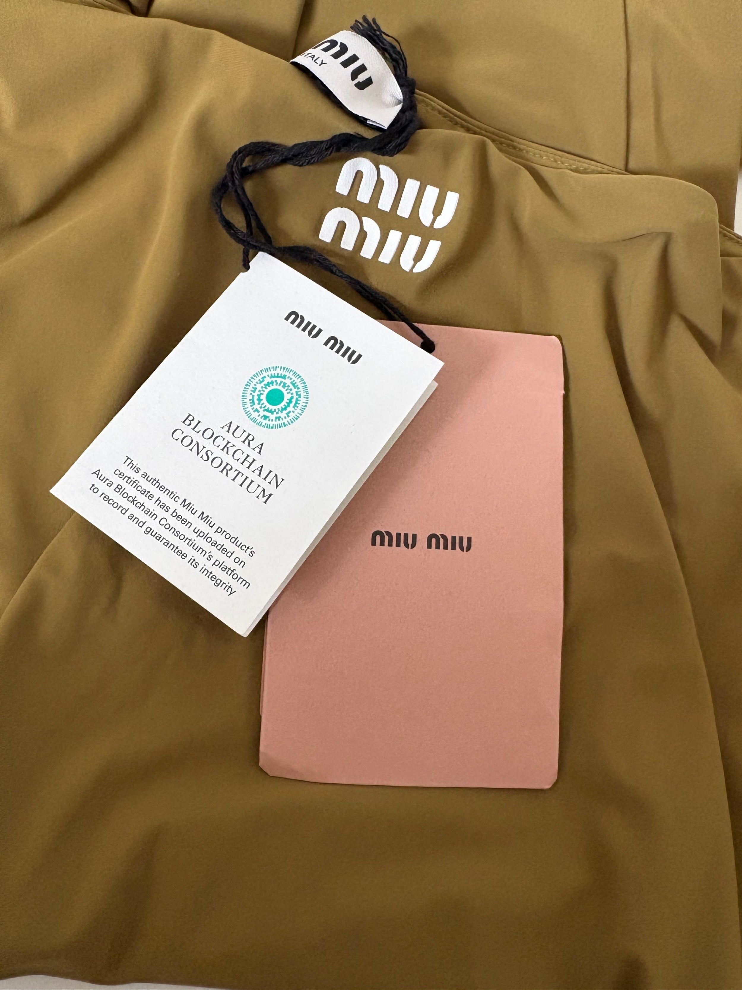 Miu Miu Olive Green Jersey Midi Skirt