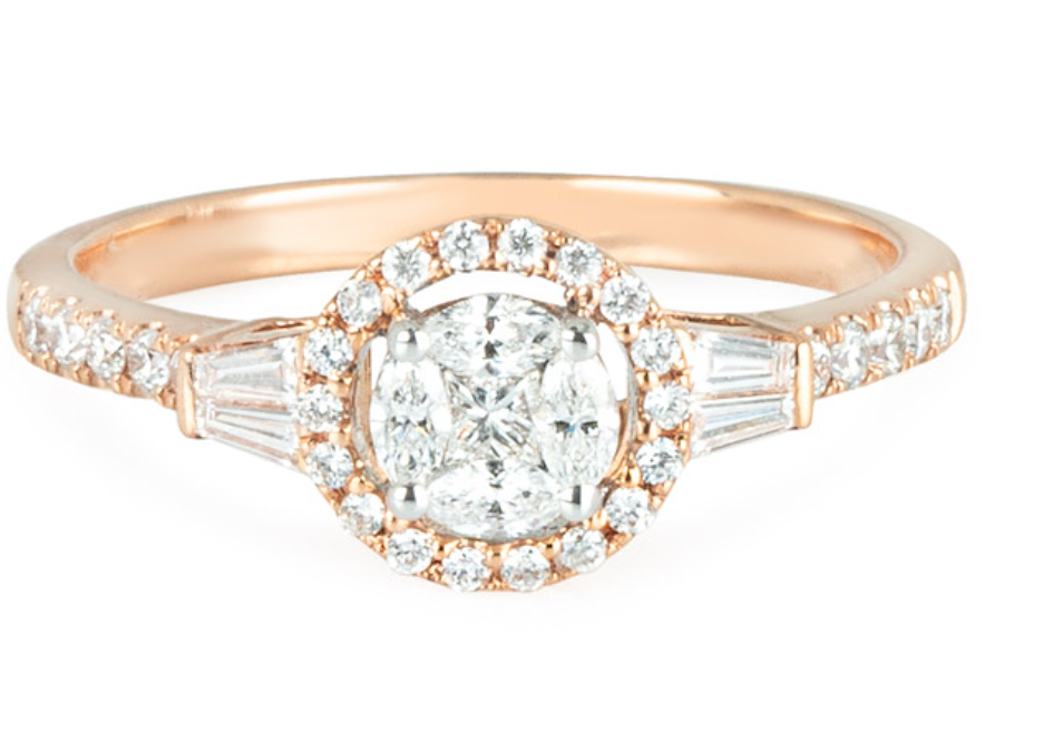 18kt Rose Gold Diamond Engagement Ring