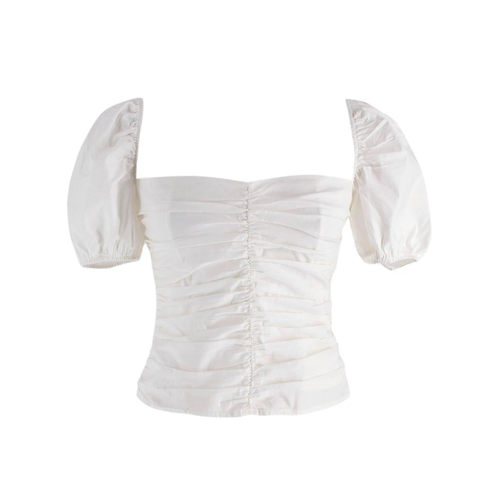 Reformation White Radish Ruched Top