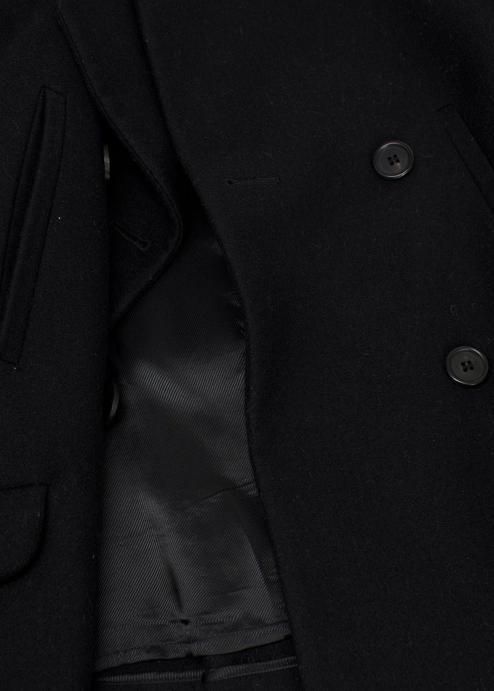 Miu Miu Black Wool Blend Double Breasted Jacket & A-line Mini Skirt