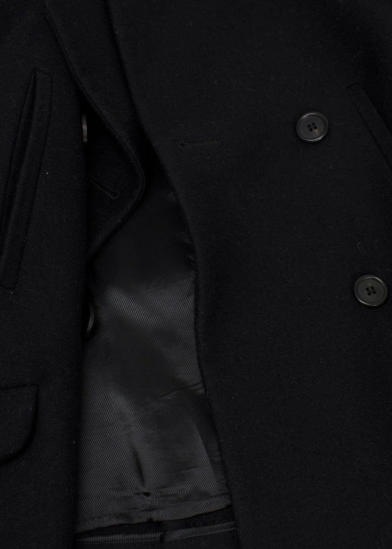 Miu Miu Black Wool Blend Double Breasted Jacket & A-line Mini Skirt