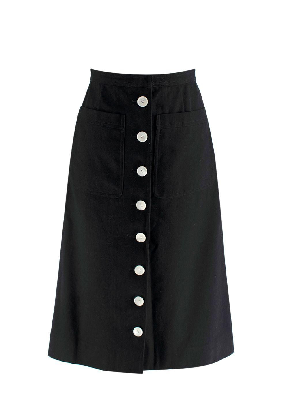 Prada Current Cotton Drill Midi Skirt
