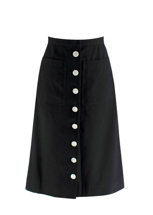 Prada Current Cotton Drill Midi Skirt