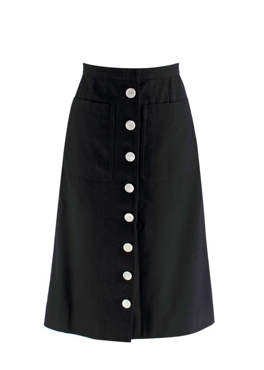 Prada Current Cotton Drill Midi Skirt
