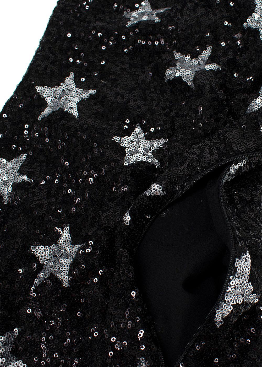 Ainea Black Star Sequin Cowl Neck Gown